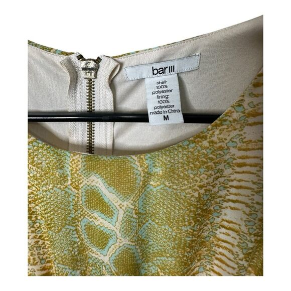 Bar III SNAKE PRINT mustard yellow mint green print maxi dress size medium - Picture 5 of 10